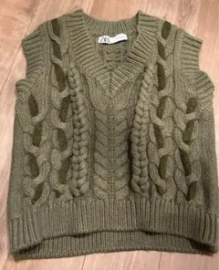 zara ザラ ケーブルニット ベスト 秋 冬 ニットベスト