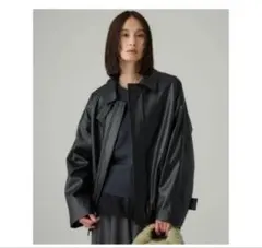 ジャケット・アウター HEVE Petal Form Blouson Heve【新品】Petal Form Blouson ペプラムレザーblack - メルカリ