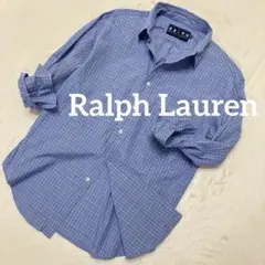 Ralph Lauren 青チェック柄長袖シャツ