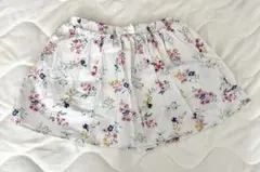花柄 ホワイトスカート 110cm ショートパンツ付き