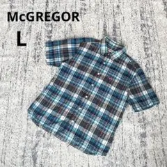 マックレガー 半袖 チェックシャツ L マルチカラー コットン カジュアル 薄手