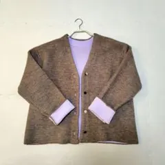 UNITEDARROWS　ブラウンラベンダー 配色カーディガン