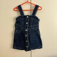 après les cours ダークデニムオーバーオール 80