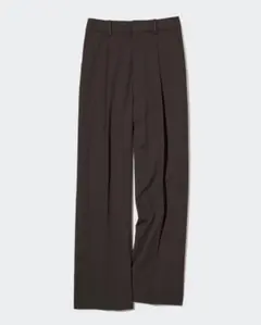 UNIQLO タックワイドパンツ ダークブラウン XXL