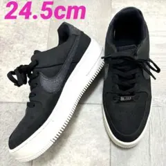 24.5cm⭐️厚底　NIKE エアフォースワン　ブラック　ラメ　レディース