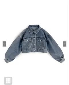 ギャザースリーブショート丈デニムジャケット[qu41]