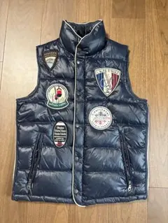 ネイビー ダウンベスト Mサイズ パッチ付き