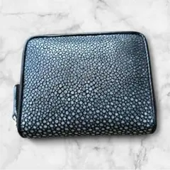 【新品】エイ革 小銭入れ 黒　ガルーシャ スティングレイ 本革財布 ブラック