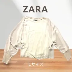 ZARA バルーンスリーブシャツカットソー ホワイト L