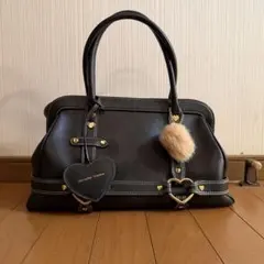 SamanthaThavasa サマンサタバサハンドバッグ 黒 ファーチャーム付