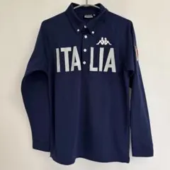 Kappa イタリア ロゴ入り 長袖　 ポロシャツ M ネイビー