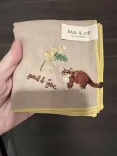 PAUL & JOE 刺繍ハンカチ ベージュ