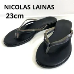 NICOLAS LAINAS レザー トングサンダル 23cm 36 ブラックのサムネイル