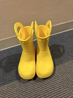 crocs 子供用 黄色 長靴 ハンドル付き　18cm