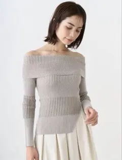 【新品未使用】スナイデル SNIDEL アシメリブニットプルオーバー