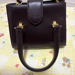 ungaro ダークブラウン 牛革ショルダーバッグ