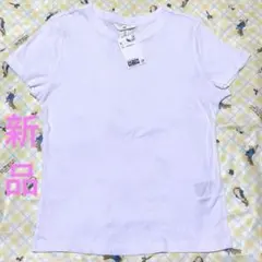 新品　Ｈ＆Ｍ　Ｌ　リブ半袖Tシャツ