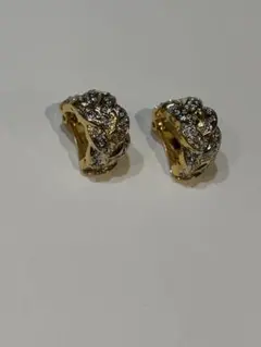 ゴールド クリスタル装飾 イヤリング