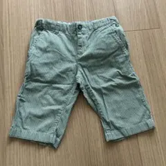 Petit Bateau 緑と白ストライプ ハーフパンツ 128cm プチバトー