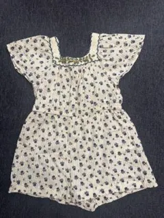 花柄フリル袖ロンパース 92cm