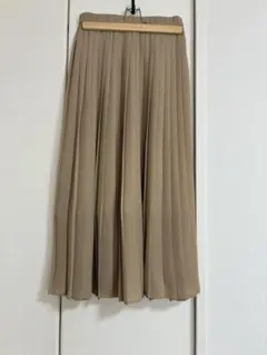 UNIQLO シフォンプリーツロングスカート M ベージュ