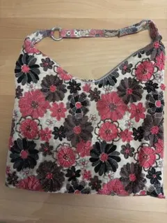 花柄刺繍ビーズショルダーバッグ