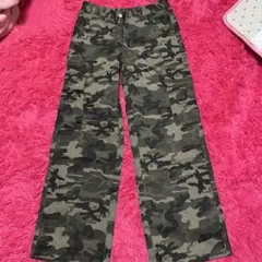 迷彩柄 ストレートデニム パンツ