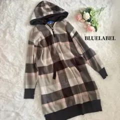 ブルーレーベル　チェック　パーカー　ワンピース　ピンク