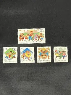 1977年 子供たちの活動 切手5枚セット