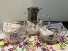 [未使用品]プーさん　耐熱ティーポット&カップセット