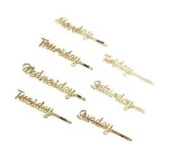 Frcolor ヘアピン ゴールド スリーピン ヘアクリップ 合金 曜日柄