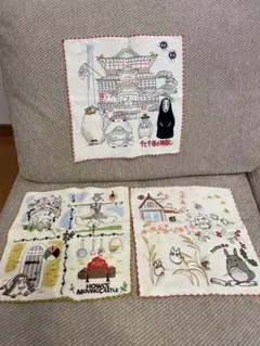 ジブリハンカチ３点セット【未使用、一部難あり】