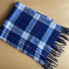 ネイビー チェック柄 マフラー