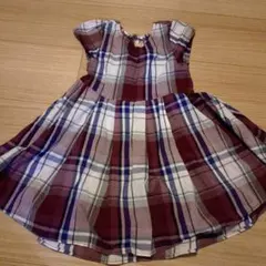 petit main チェック柄 半袖ワンピース 80cm