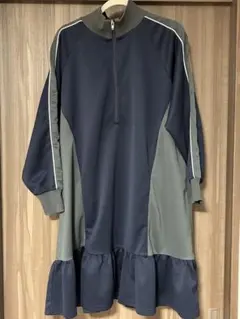 LOWRYS FARM トラックハーフZIPワンピース ネイビー　11月中の出品