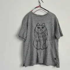 ユニクロ リサラーソン 猫イラスト 半袖Tシャツ グレー M