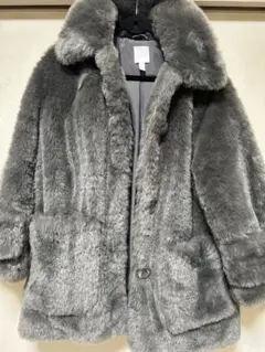 H&M グレー ファーコート