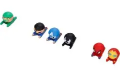 【ケーブルバイト6個セット】スパイダーマン、スーパーマン、アイアンマン...