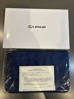Lexus ネイビー キルティングポーチ　ギフト上品紺