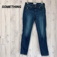 【サムシング】レディース　スキニー　デニム　牛革ラベル　ダメージ　29　日本製