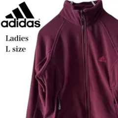 adidas アディダス フリース ジャケット レディース L ボルドー