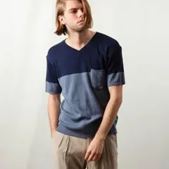 Mr olive バイカラーニットTシャツのサムネイル