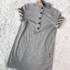 ✨未使用級✨バーバリーロンドン ポロワンピース チュニック メガチェック グレー