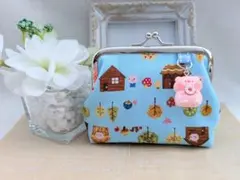 ハンドメイドがま口ミニポーチ☆yukiemonTOYナイトボックス♧レッド