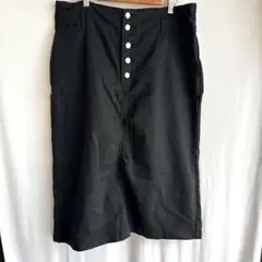 しまむら　タイトスカート　フロントボタン　4Lブラック色