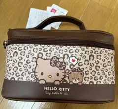 キティちゃん★筒型ポーチ★豹柄ブラウン★バニティ★サンリオハローキティ★ひょう柄