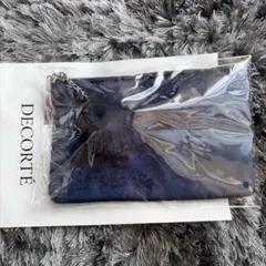 コスメデコルテ ポーチ ファー付き ネイビー