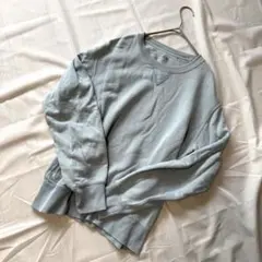 ユニクロ　オーバーサイズ クルーネック スウェット　ライトブルー 綿100% L