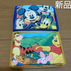 ディズニー  Spuare towel  ミッキー、プーさん、２枚セット