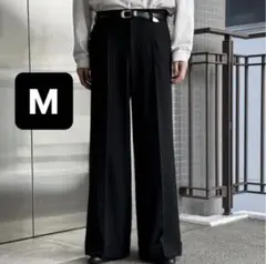 precme wide stripe slacks【black】 M